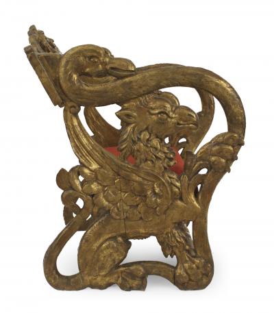 Pair of Italian Renaissance Gilt Jester Arm Chairs