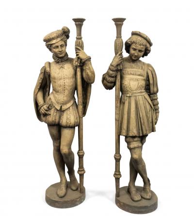 Pair of Italian Renaissance Iron Page Figures