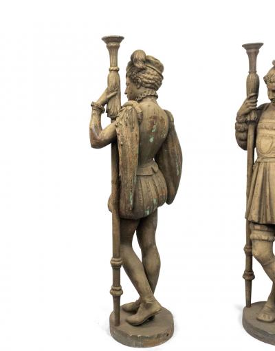 Pair of Italian Renaissance Iron Page Figures