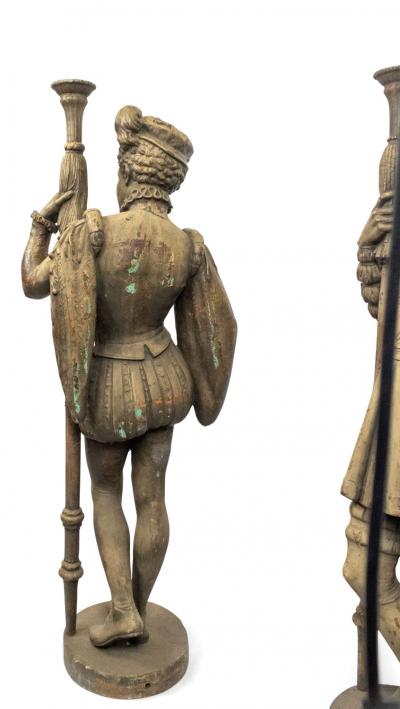 Pair of Italian Renaissance Iron Page Figures