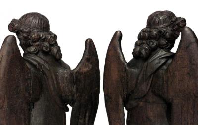 Pair of Italian Renaissance Oak Angels