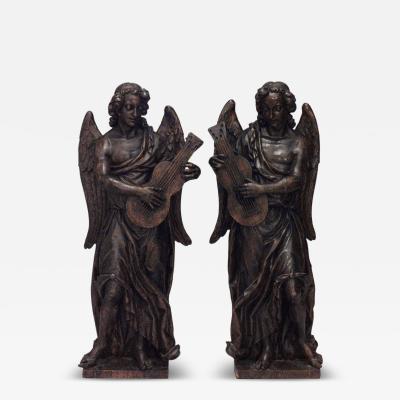 Pair of Italian Renaissance Oak Angels