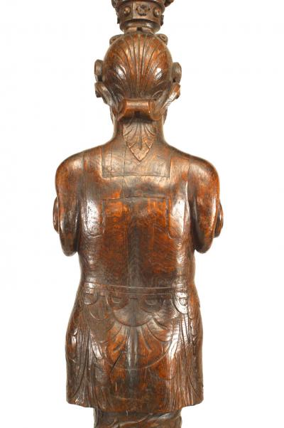 Pair of Italian Renaissance Oak Pedestal Figures
