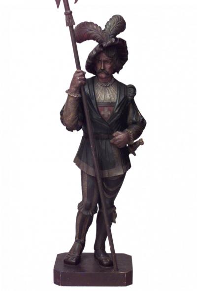 Pair of Italian Renaissance Painted Cavalier Figures
