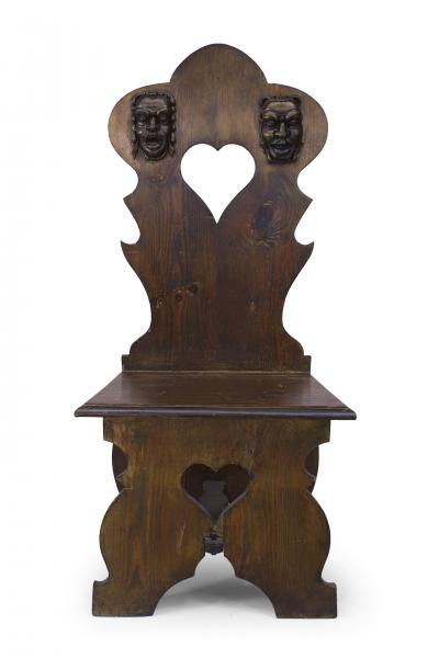 Pair of Italian Renaissance Pine Sgabello Side Chairs