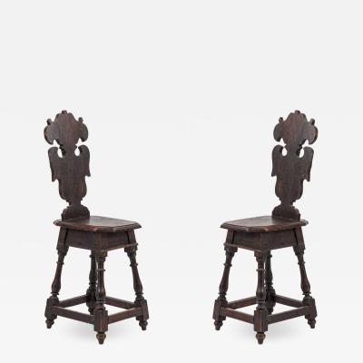 Pair of Italian Renaissance Sgabelli Side Chairs