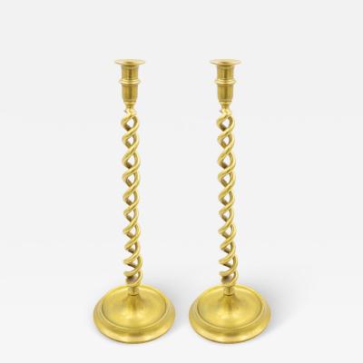 Pair of Italian Renaissance Style Brass Candlesticks