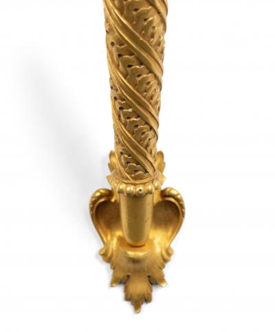 Pair of Italian Renaissance Style Bronze Dore Torch Wall Sconces