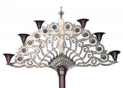 Pair of Italian Renaissance Style Bronze Floor Torchieres