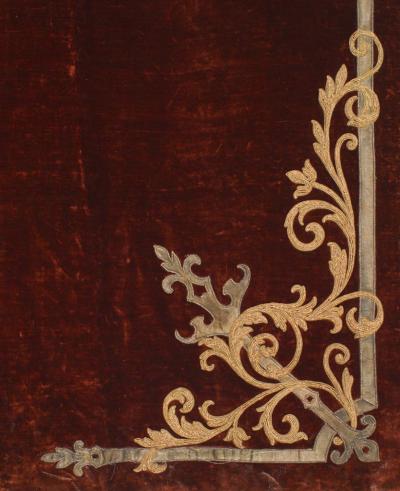 Pair of Italian Renaissance Style Brown Velvet Metallic Embroidered Drapes