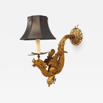 Pair of Italian Renaissance Style Gilt Metal Wall Sconces