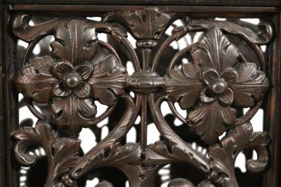 Pair of Italian Renaissance Style Metal Filigree Pentagonal Umbrella Stands