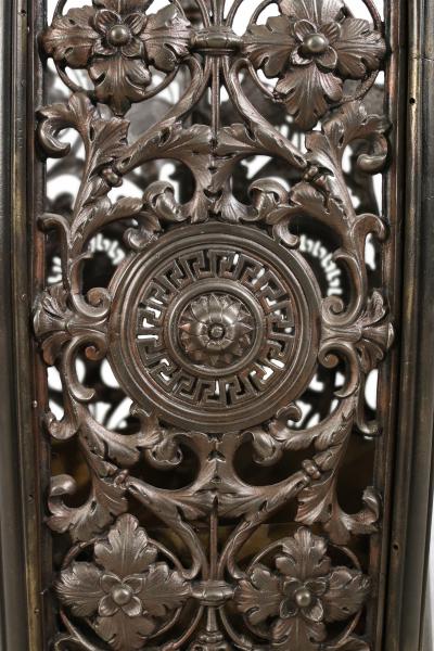 Pair of Italian Renaissance Style Metal Filigree Pentagonal Umbrella Stands