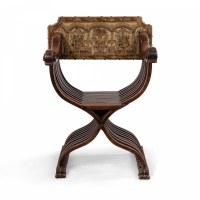 Pair of Italian Renaissance Walnut Arm Chairs