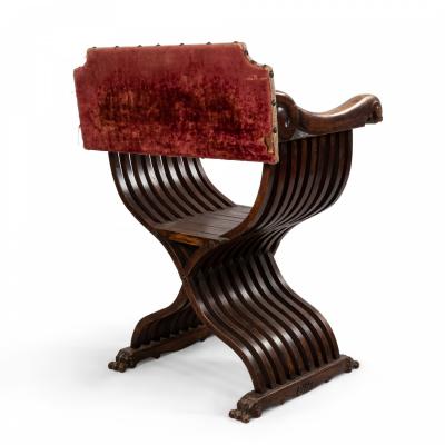 Pair of Italian Renaissance Walnut Arm Chairs