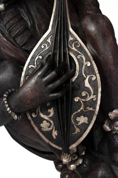 Pair of Italian Renaissance Walnut Musician Figures