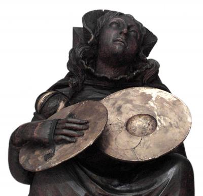 Pair of Italian Renaissance Walnut Musician Figures