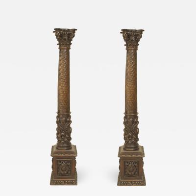 Pair of Italian Renaissance Walnut Pedestals