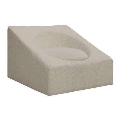 Pair of Italian Retrofuturist Armchairs in White Wool and Cube Shape