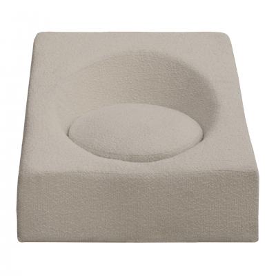 Pair of Italian Retrofuturist Armchairs in White Wool and Cube Shape