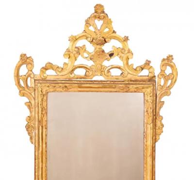 Pair of Italian Rococo Giltwood Mirrors