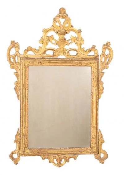 Pair of Italian Rococo Giltwood Mirrors