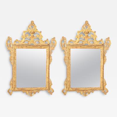 Pair of Italian Rococo Giltwood Mirrors