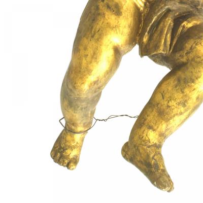 Pair of Italian Rococo Gold Painted Cupids
