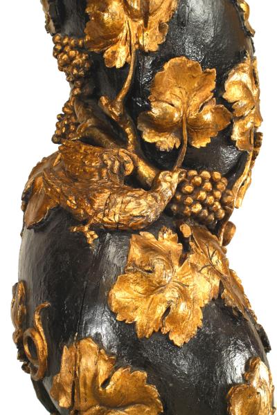 Pair of Italian Rococo Painted Carved Columns