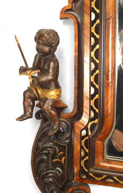 Pair of Italian Rococo Revival Style Rosewood Mirrors