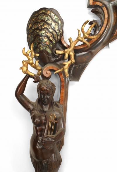 Pair of Italian Rococo Revival Style Rosewood Mirrors