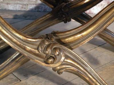 Pair of Italian Rococo Style Gilt Pliants or Stools