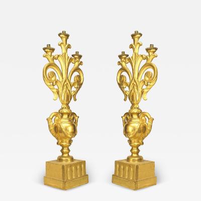 Pair of Italian Rococo Urn Shaped Candelabras