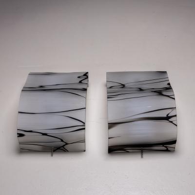 Pair of Italian Sconces with Glass Shades Mid 20th century