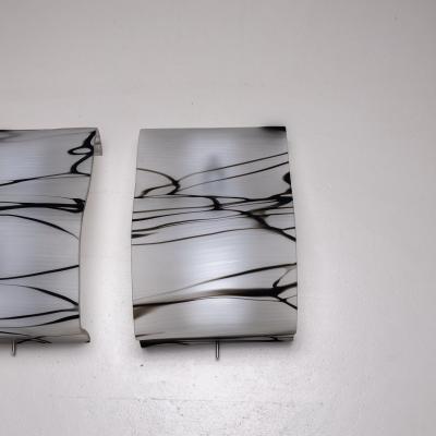 Pair of Italian Sconces with Glass Shades Mid 20th century