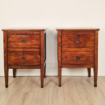 Pair of Italian Small Commodes in Cherry