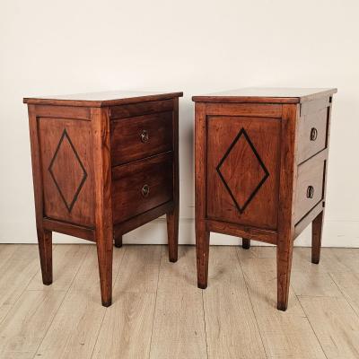 Pair of Italian Small Commodes in Cherry