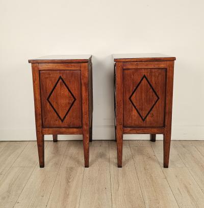 Pair of Italian Small Commodes in Cherry