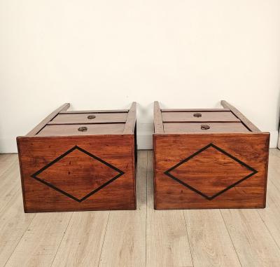 Pair of Italian Small Commodes in Cherry