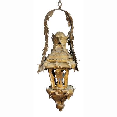 Pair of Italian Tole Hanging Lanterns