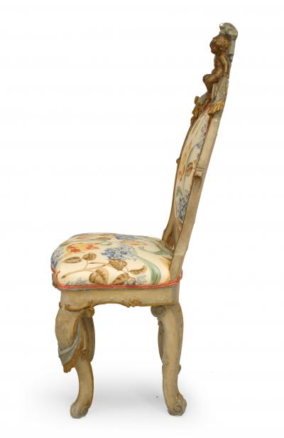 Pair of Italian Venetian Drape Side Chairs