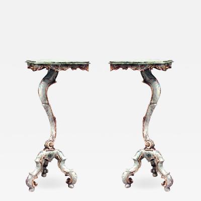 Pair of Italian Venetian Floral Pedestals