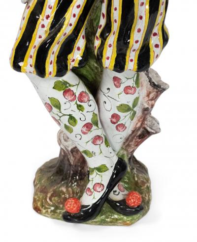 Pair of Italian Venetian Majolica Harlequin Figures