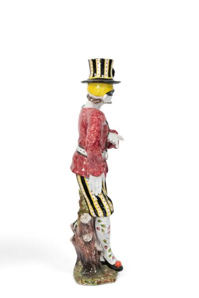 Pair of Italian Venetian Majolica Harlequin Figures
