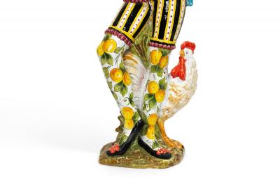 Pair of Italian Venetian Majolica Harlequin Figures