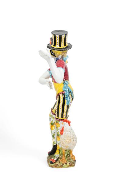 Pair of Italian Venetian Majolica Harlequin Figures