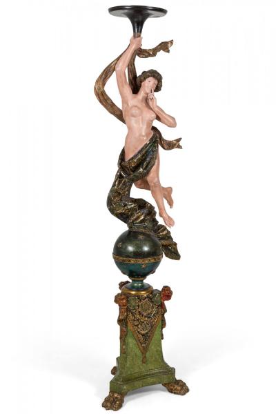 Pair of Italian Venetian Polychromed Figures