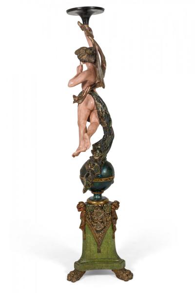 Pair of Italian Venetian Polychromed Figures