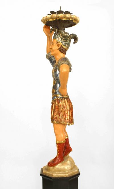 Pair of Italian Venetian Polychromed Figures