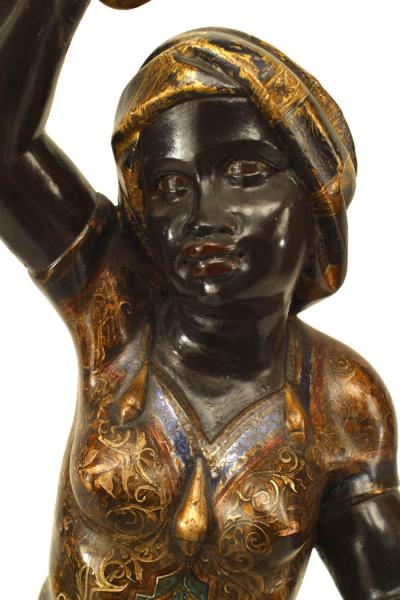 Pair of Italian Venetian Polychromed Figures